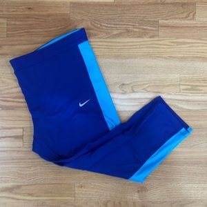 Nike Blue and Light Blue Colorblock Leggings
